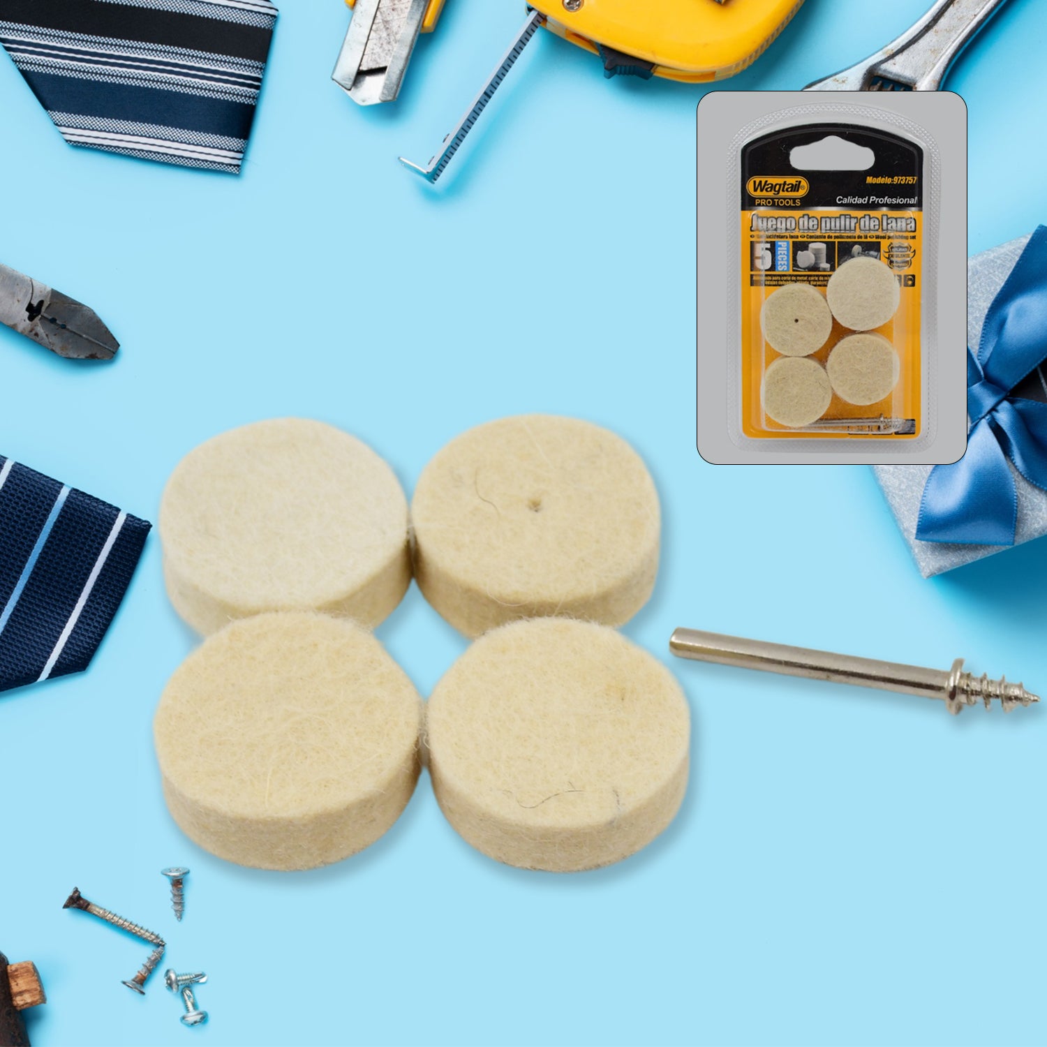 Rotary Tool Accessory Wool Felt Polishing Pad Felt (5 Pcs Set) Rotary Tool Accessory Wool Felt Polishing Pad Felt (5 Pcs Set)